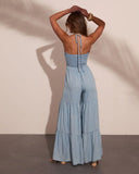Prairie Aurora Halter Neck Chambray Jumpsuit