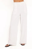 Blakely Wide Leg Pant White Pinstripe