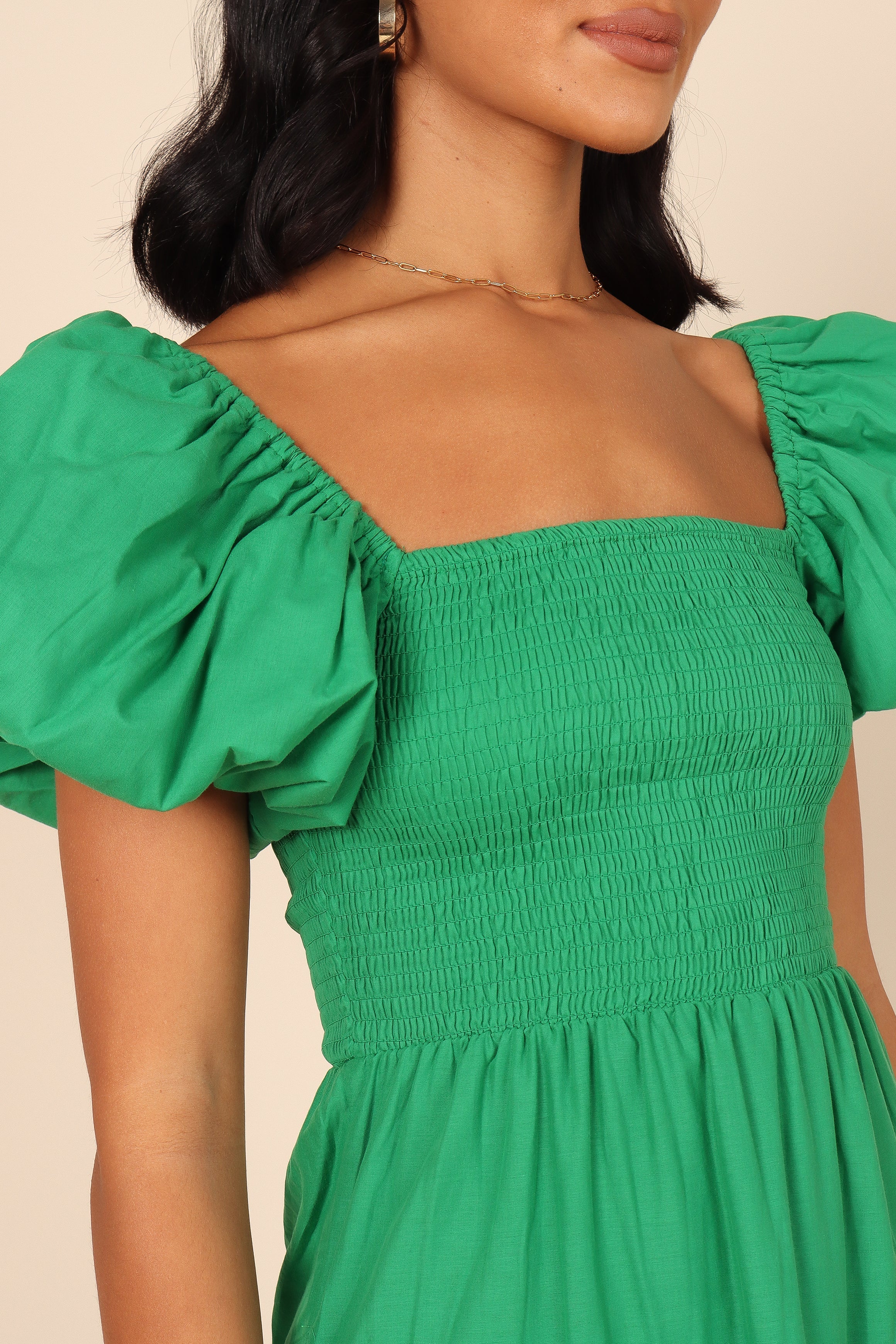 Morgan Tiered Dress Green