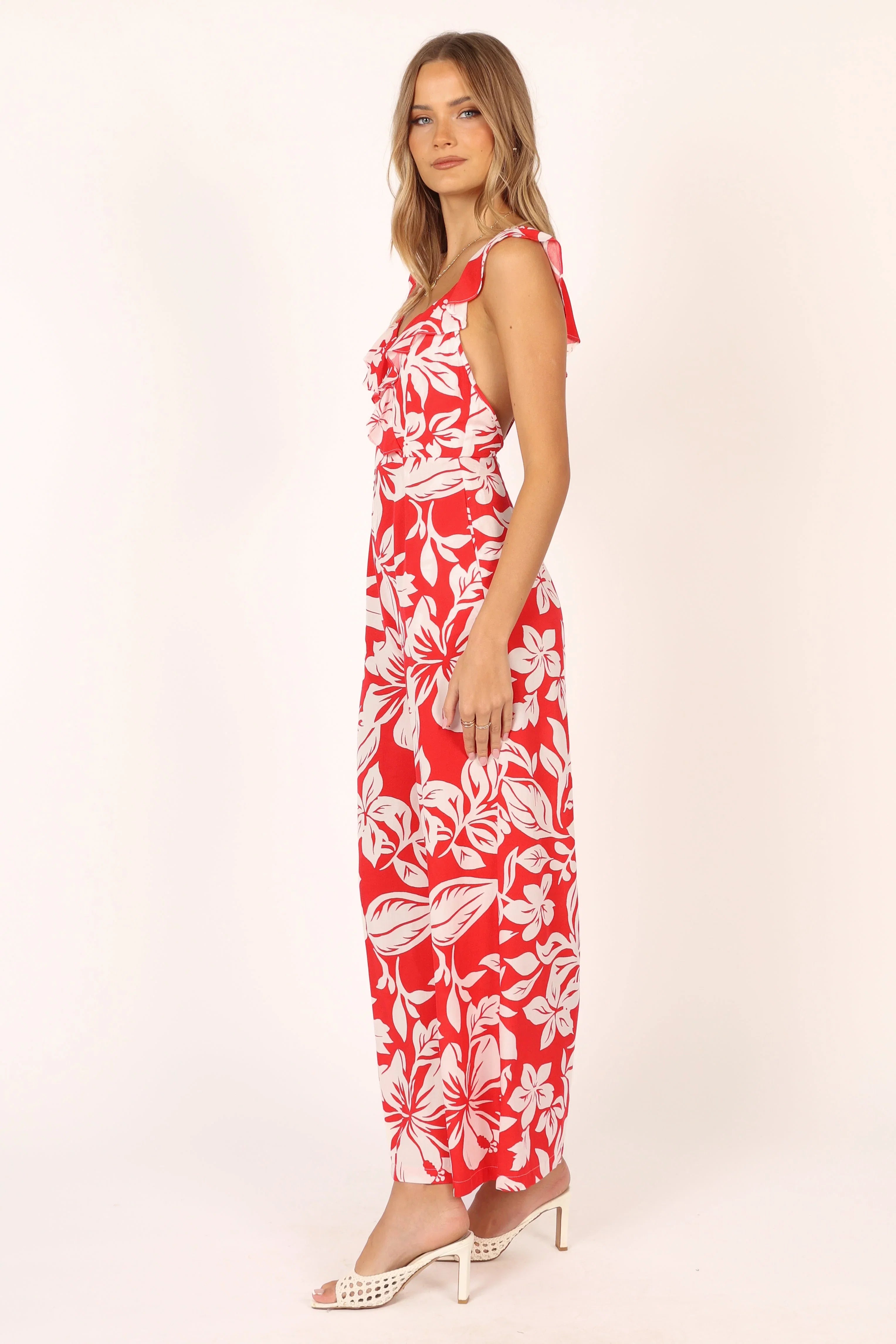 Parker Frill Jumpsuit Red