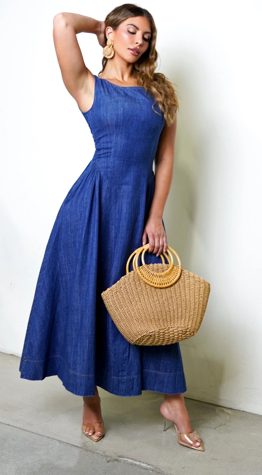 Rim Denim Maxi Dress Blue