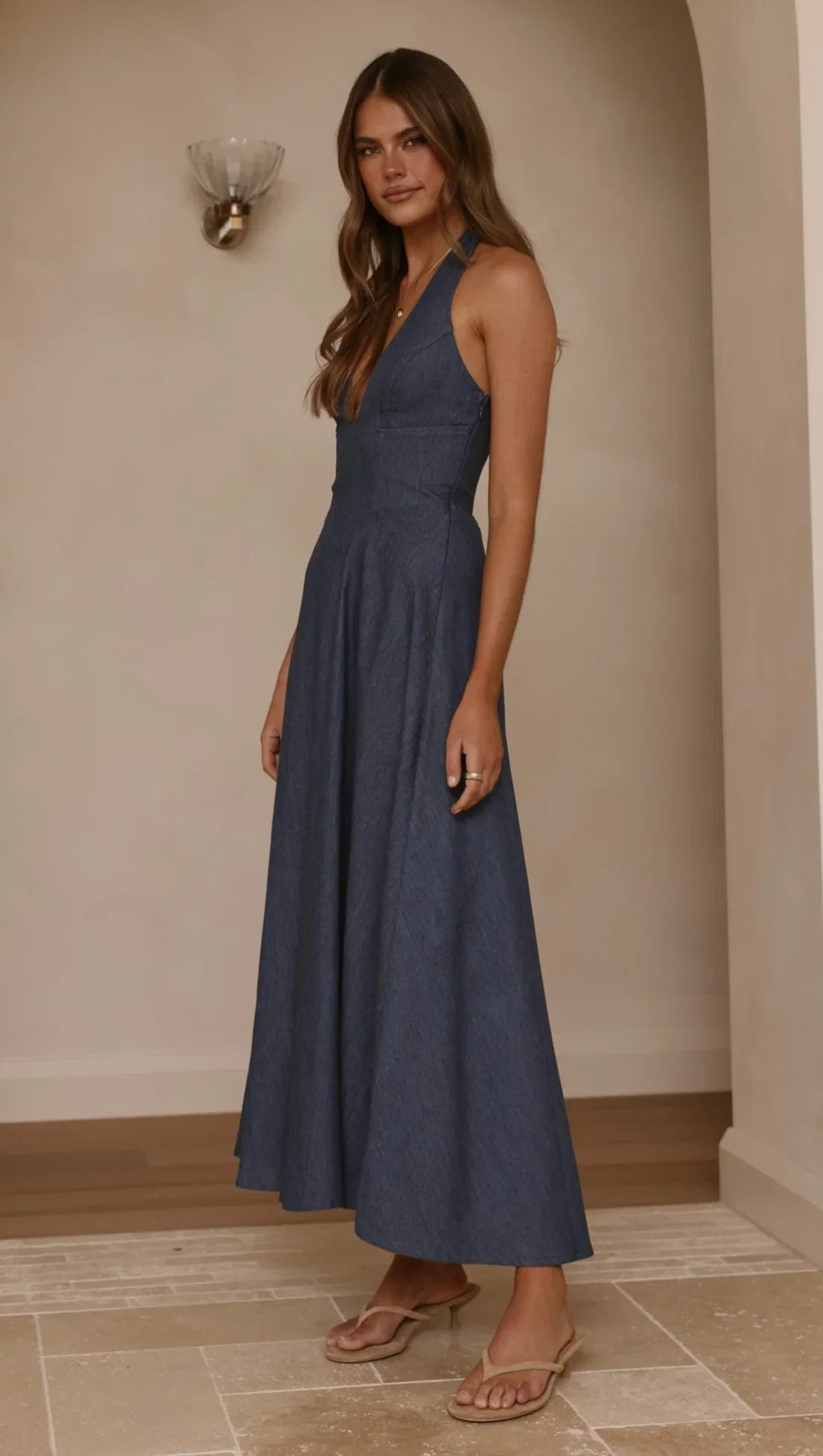 Skye Maxi Dress Steel Blue