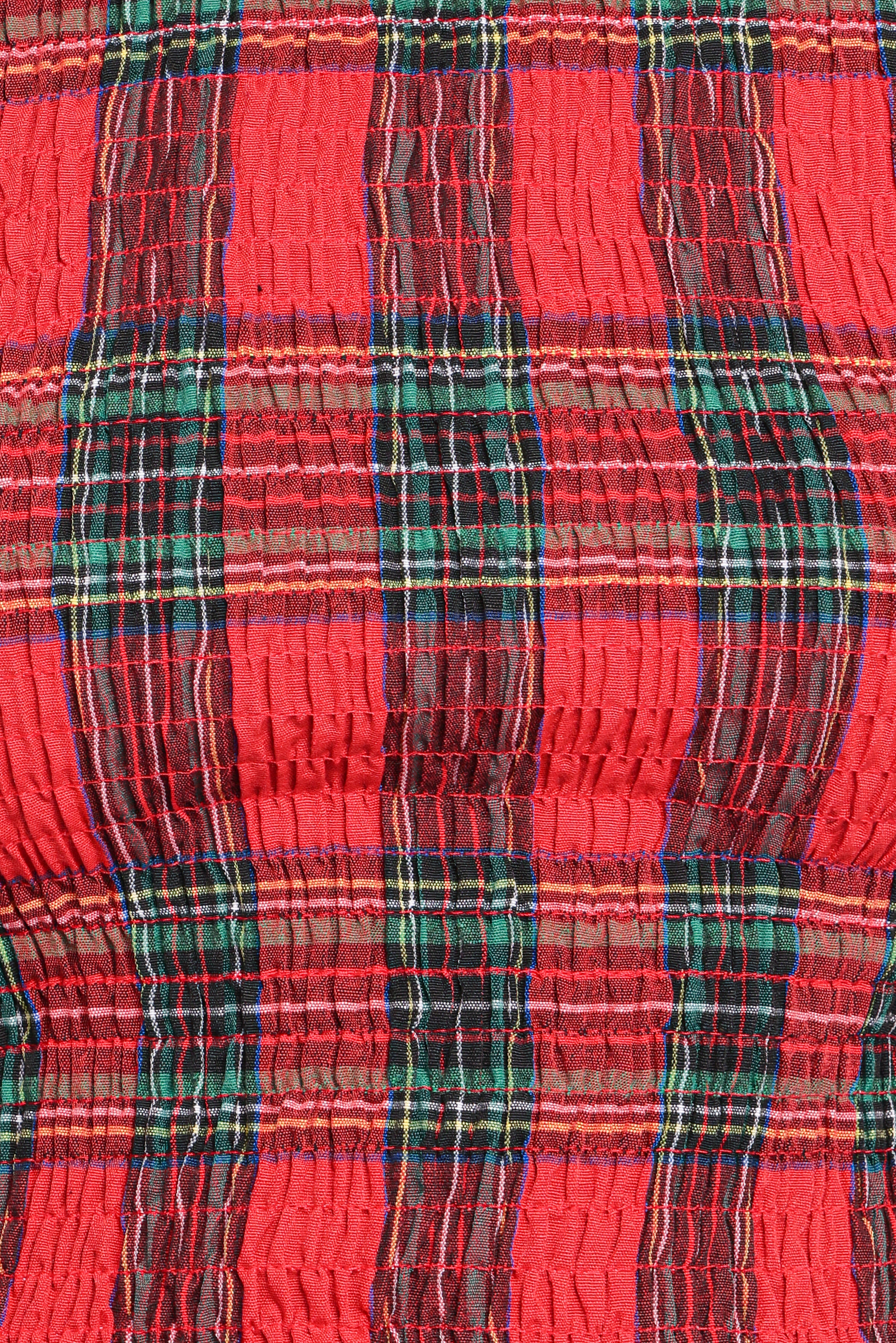 Lillee Ruched Top Red Plaid