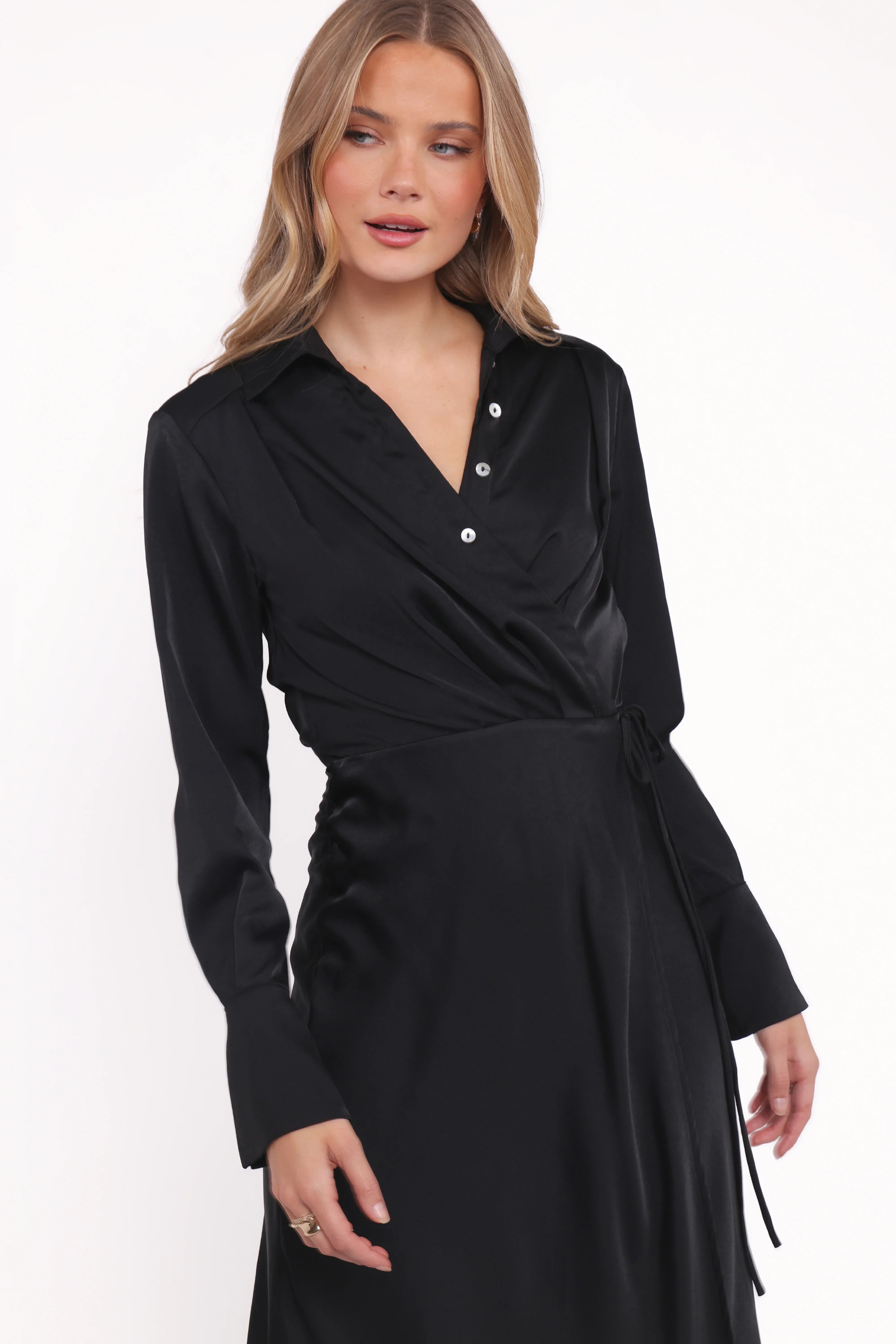 Verna Long Sleeve Maxi Dress Black