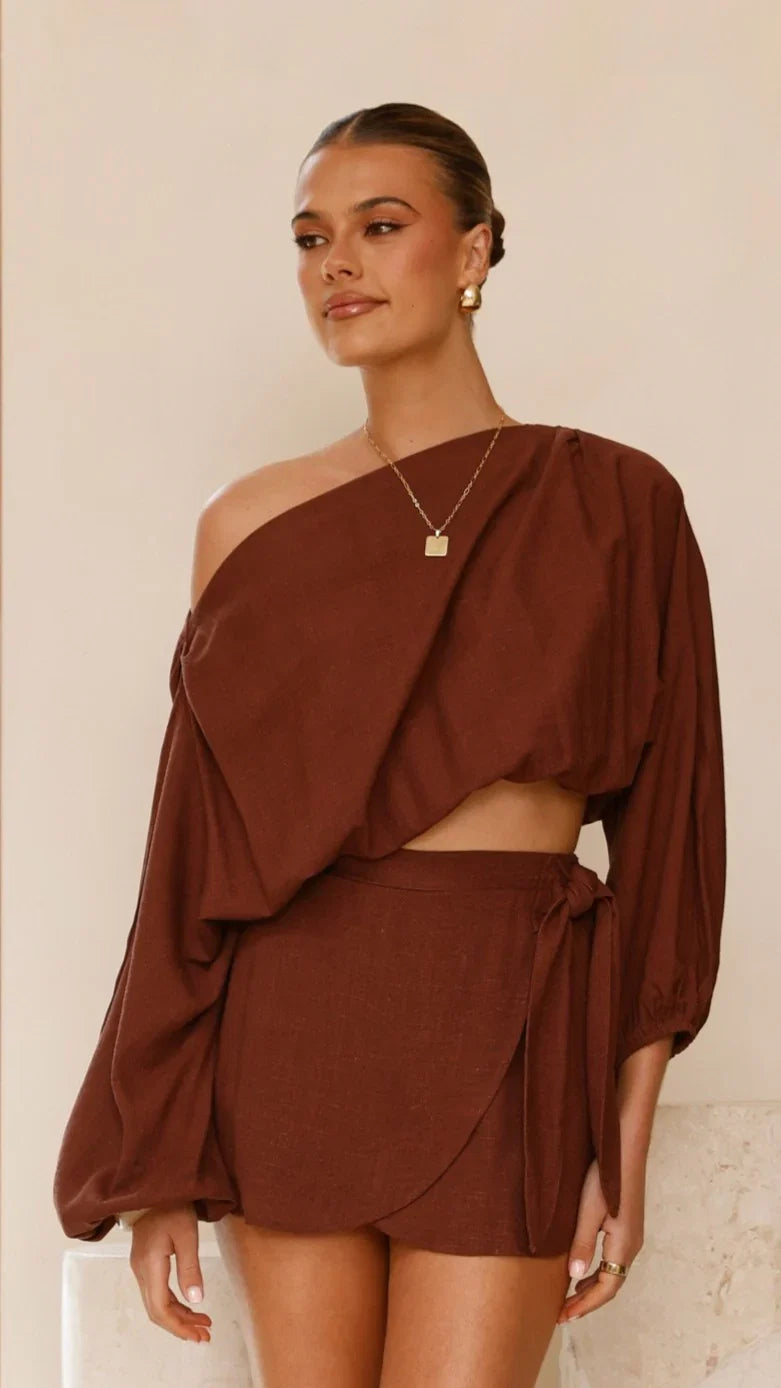 Ilara Wrap Skort Chocolate