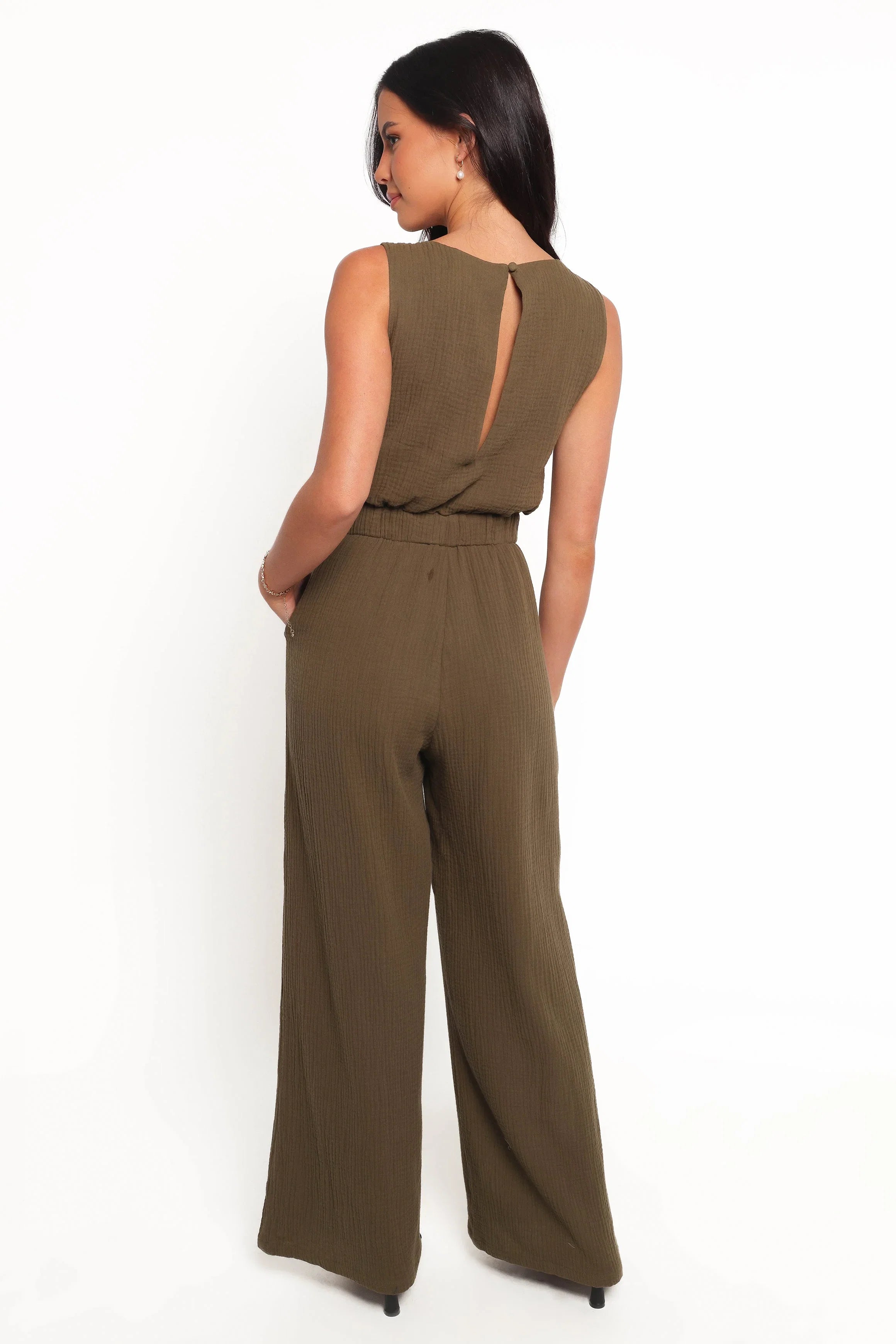 Brenna Cotton Jumpsuit Olive