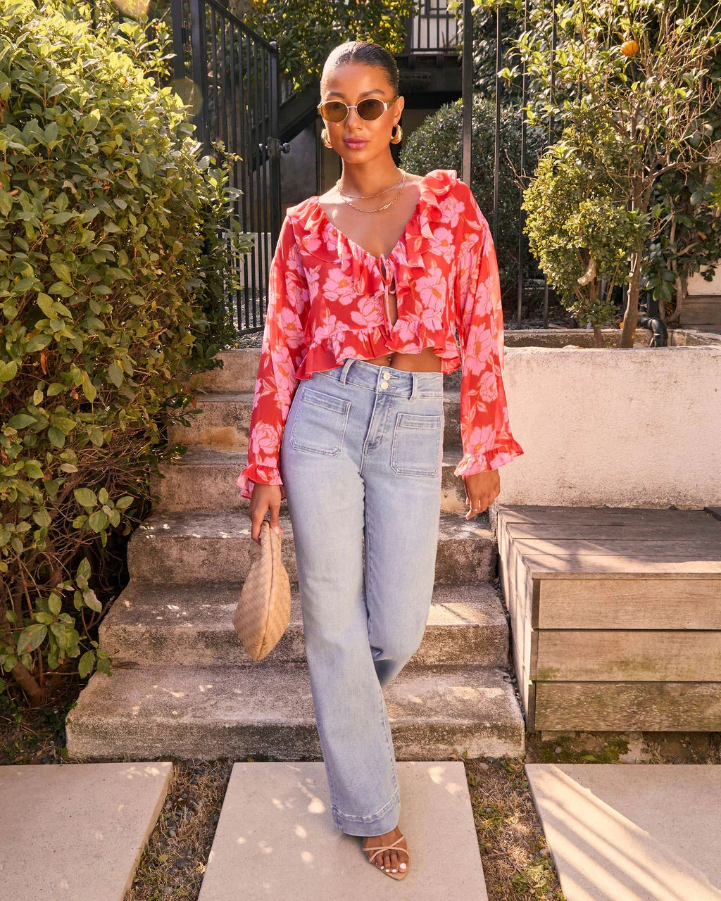 Lovers Bloom Floral Ruffle Blouse