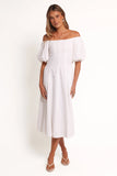 Jensen Off Shoulder Midi Dress Ivory