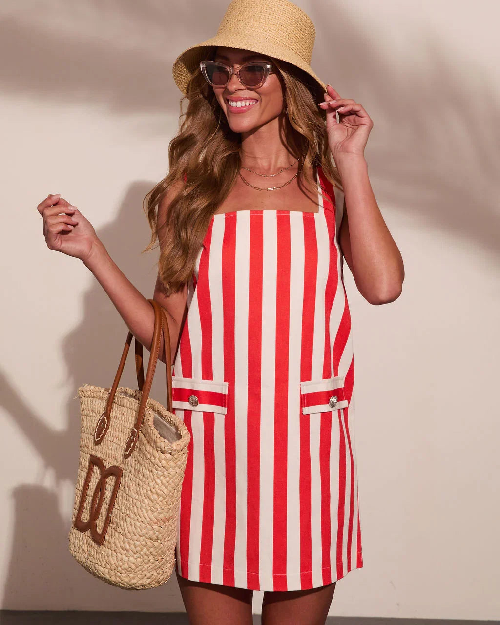 Heritage Tide Cotton Striped Shift Mini Dress