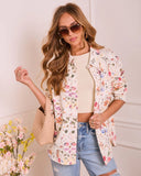 Daydream Daisy Floral Twill Button Down Top
