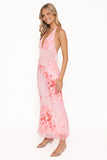 Gwyneth Halterneck Maxi Dress Pink Floral