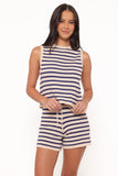 Ilona Knit Set Cream Navy Stripe