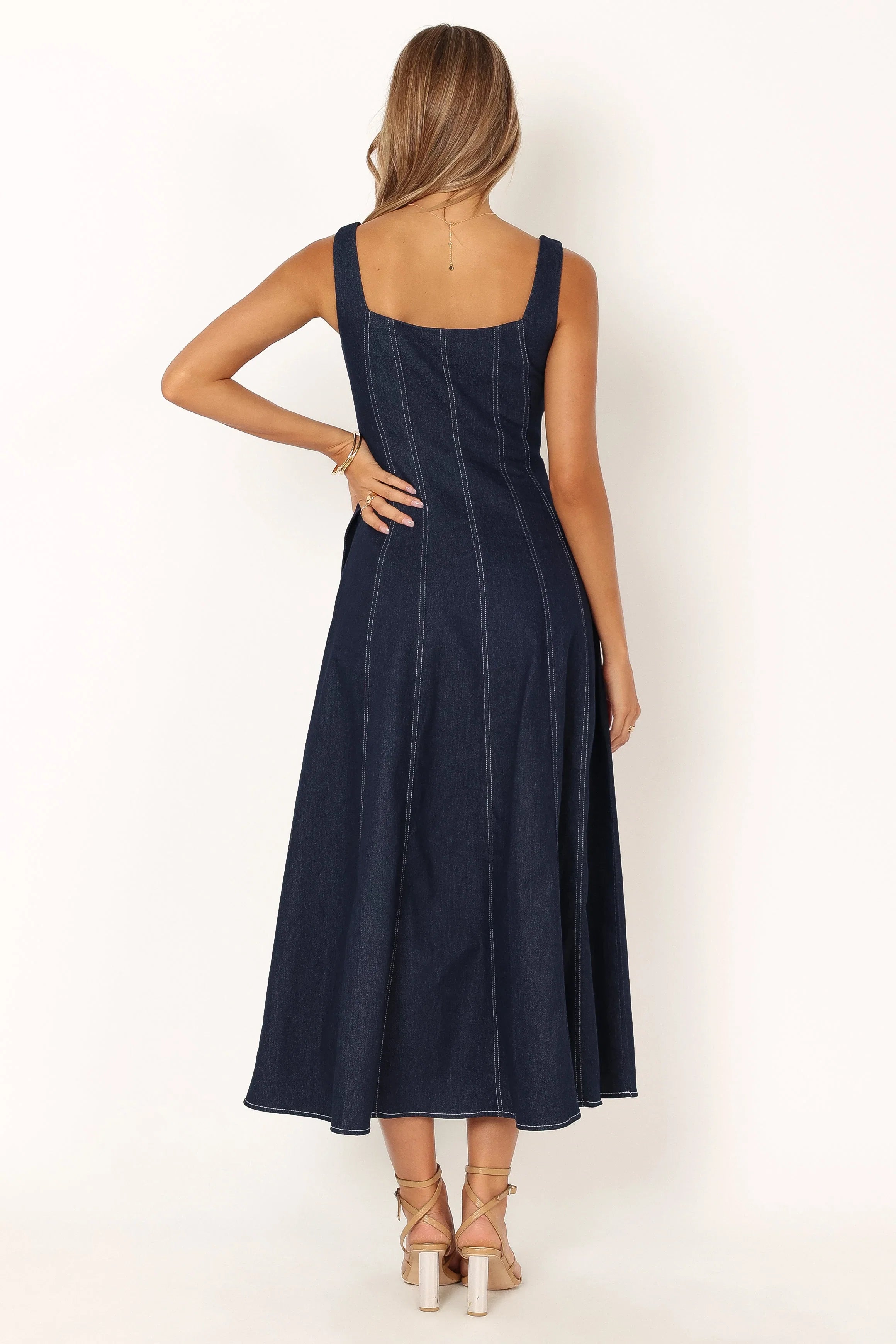 Callum Midi Dress Dark Denim