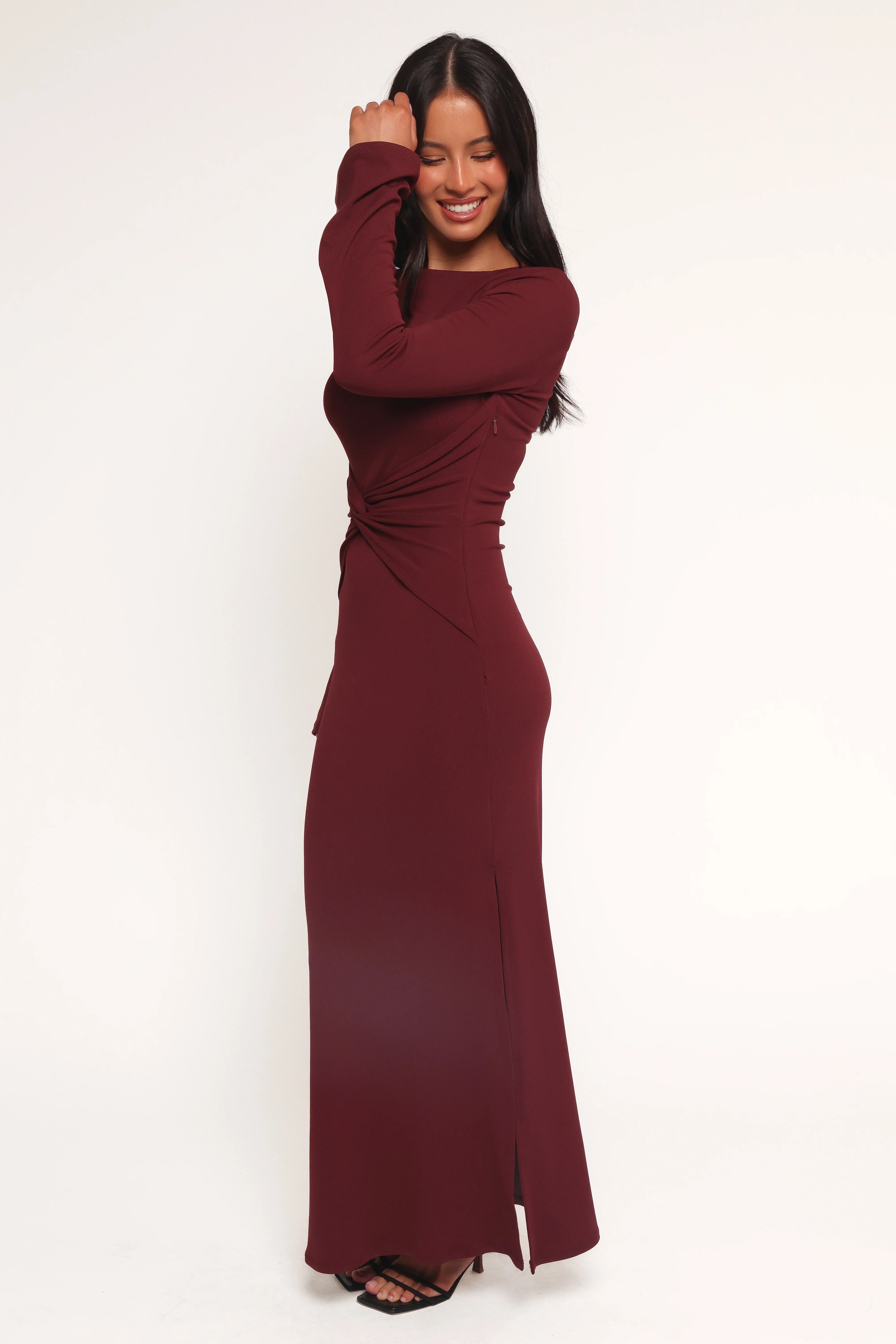 Nash Long Sleeve Dress Deep Red