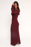 Nash Long Sleeve Dress Deep Red