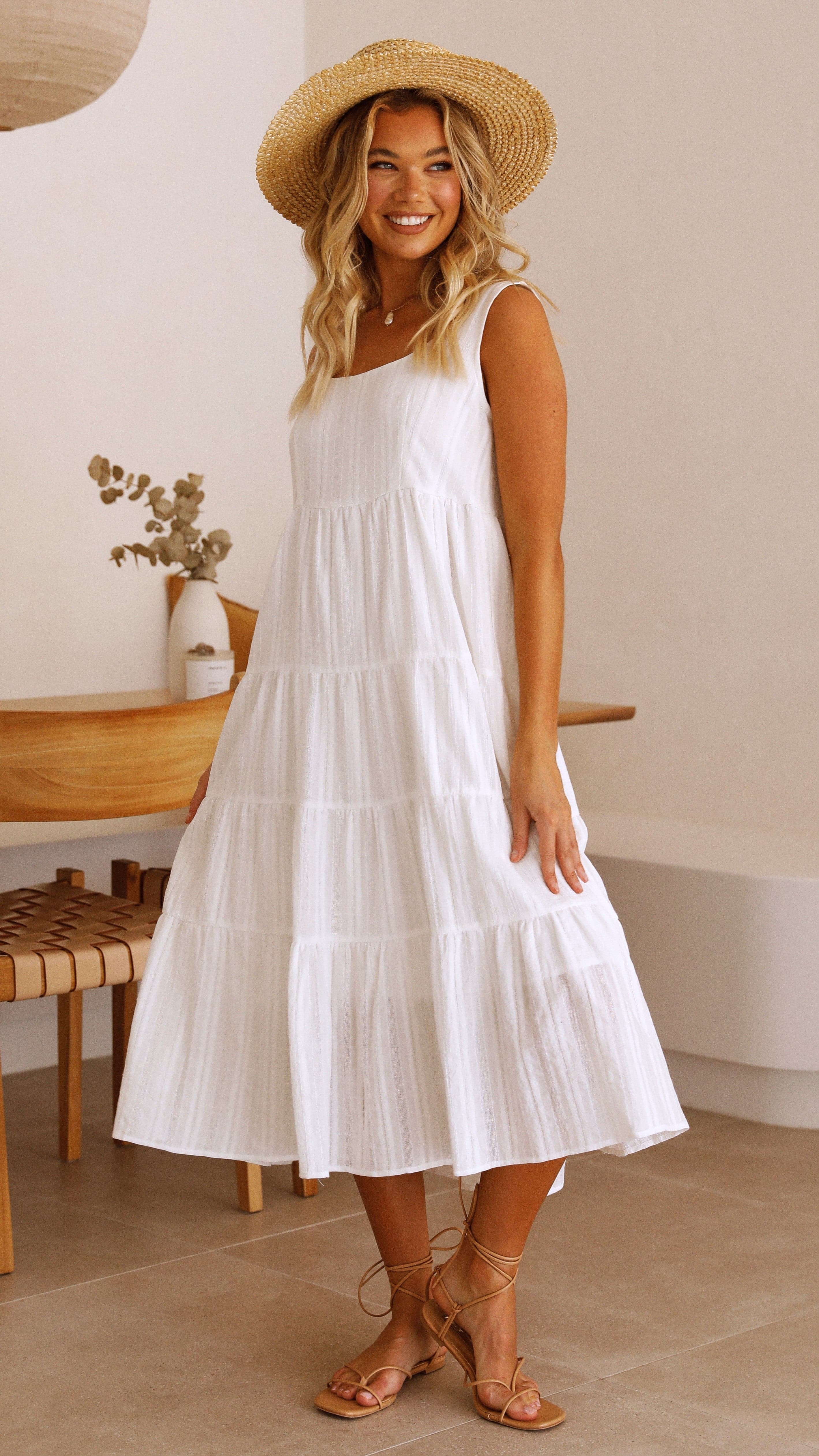 Liza Midi Dress White