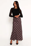 Sandra Midi Skirt Brown Check
