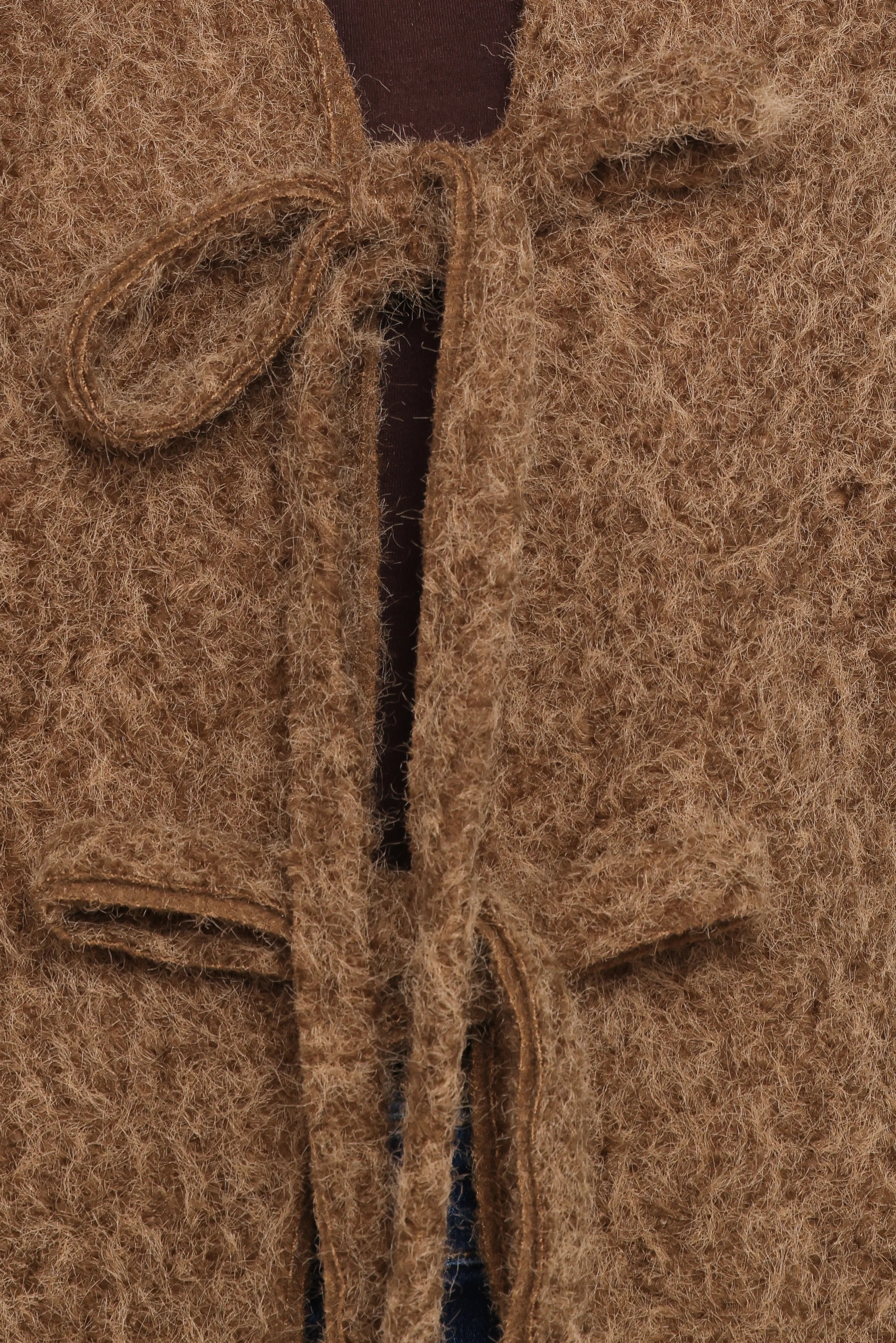 Kimmy Bow Oversized Cardigan Moss