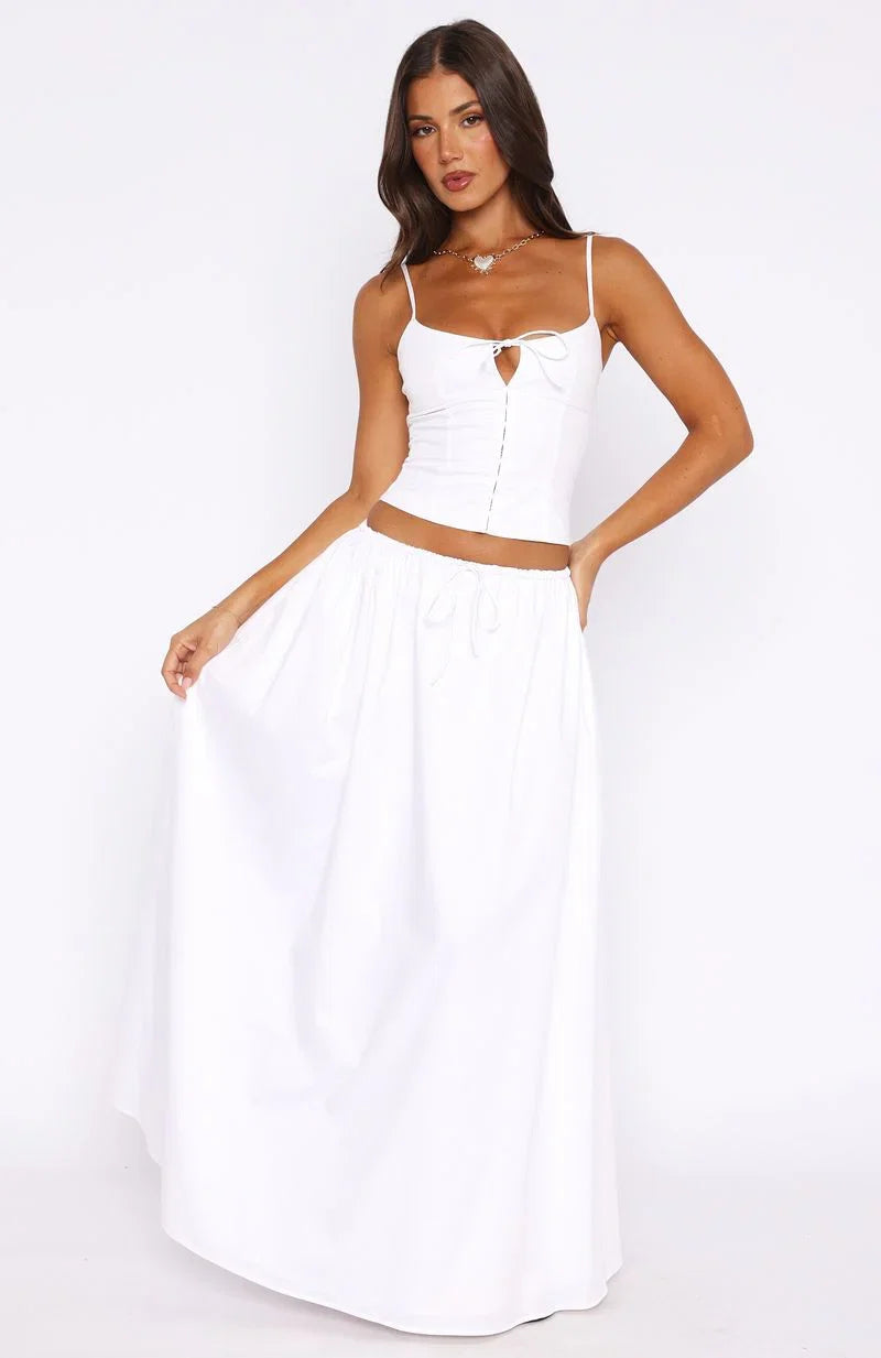 Im Too Shy Maxi Skirt White