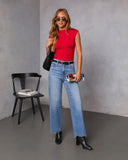 Dylan Cropped Mock Neck Top