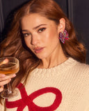 Honeyed Oak Plaid Bow Earrings