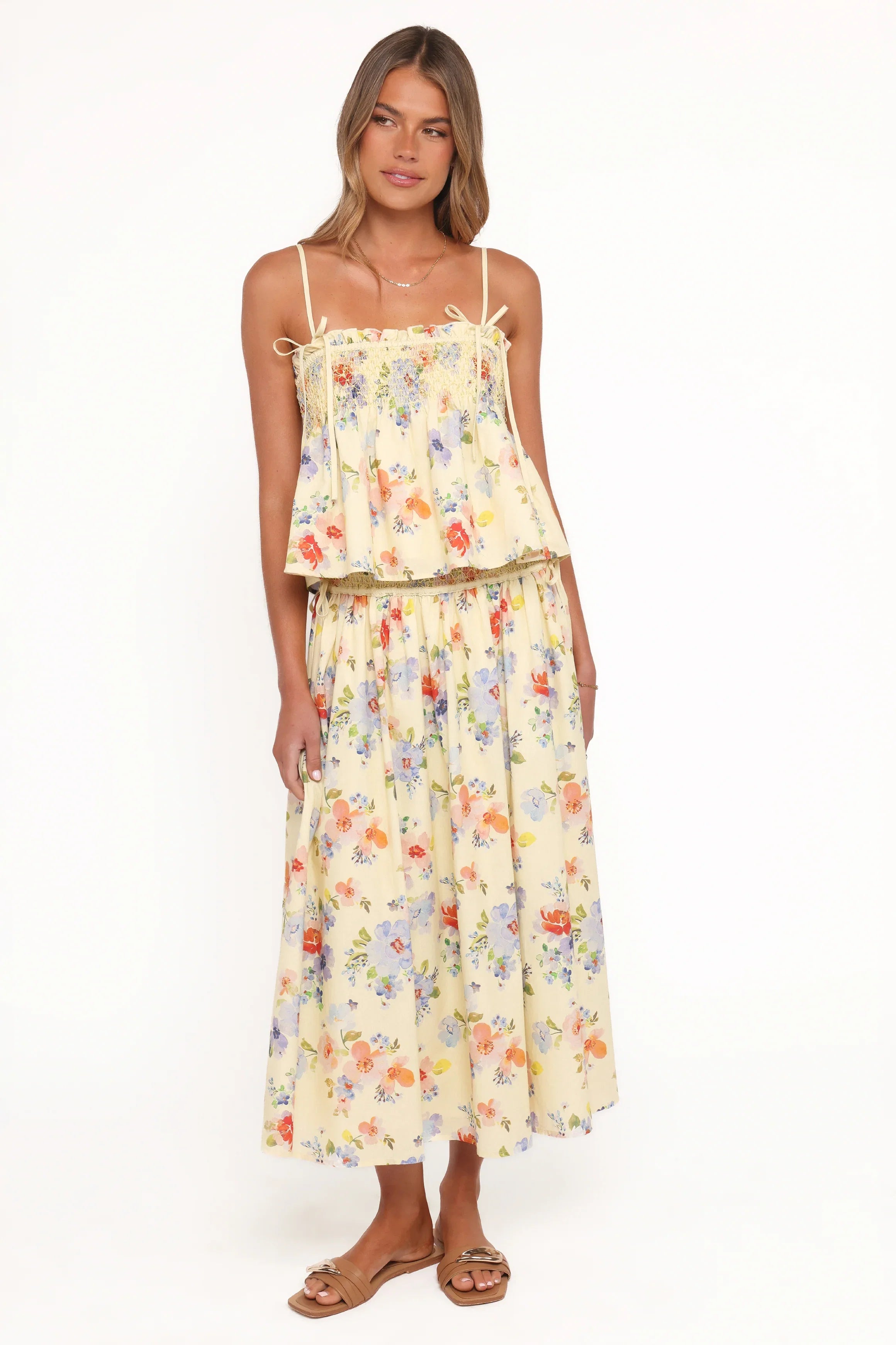 Saskia Maxi Skirt Lemon Floral