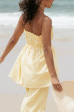 Ember Strapless Tunic Top Butter Yellow