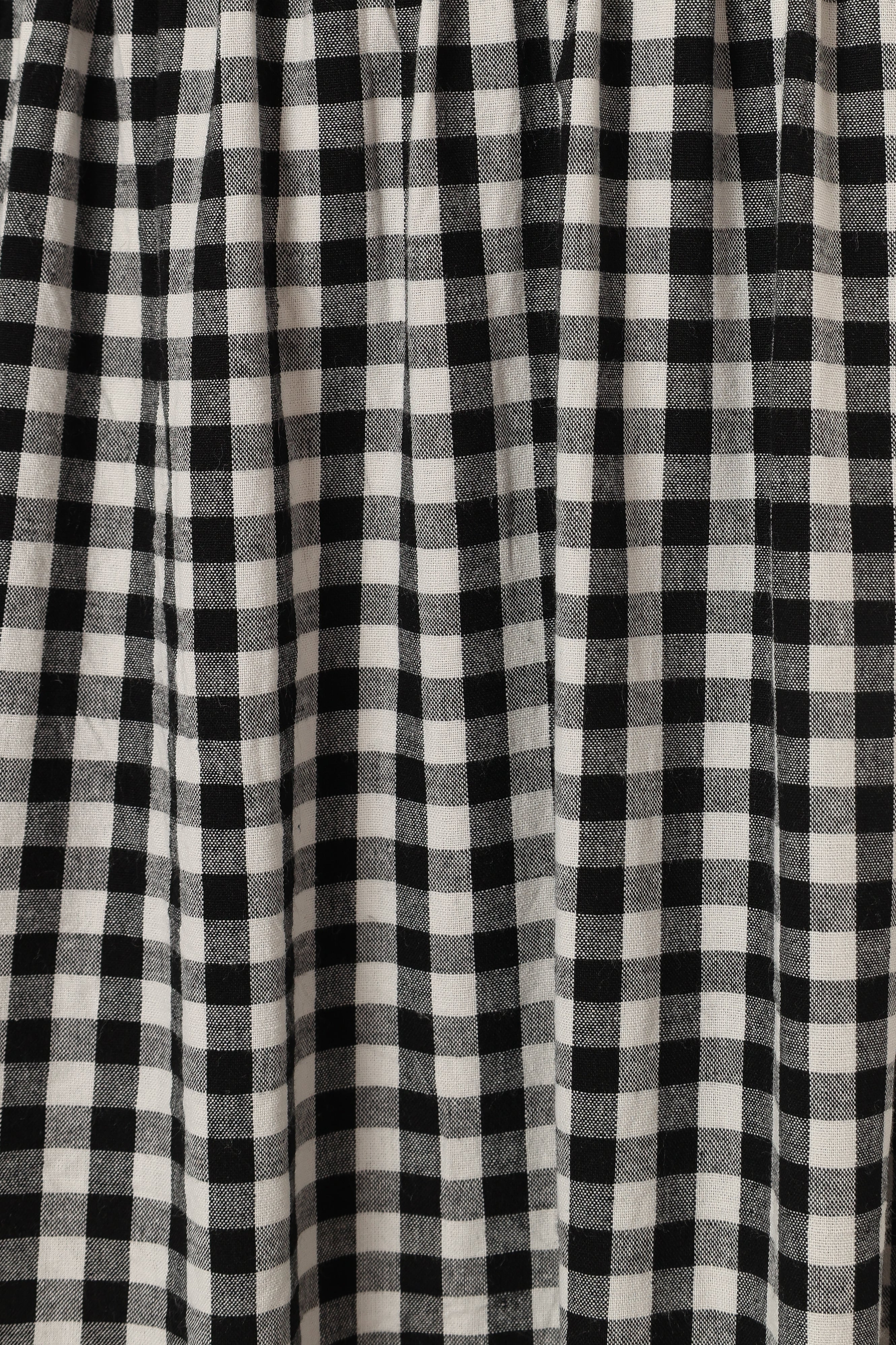 Bambi Tiered Midi Skirt Black Gingham