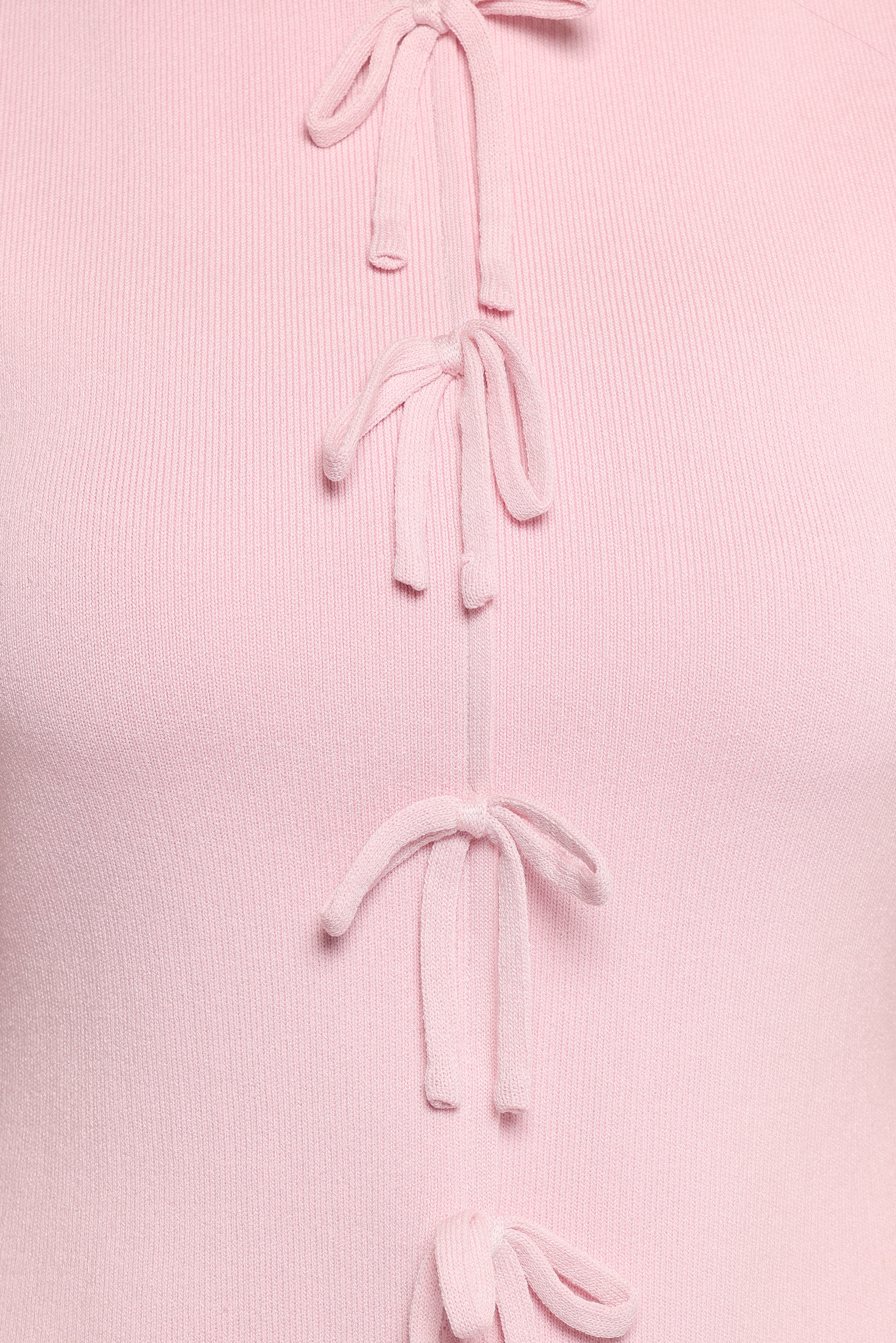 Milani Bow Knitted Top Light Pink