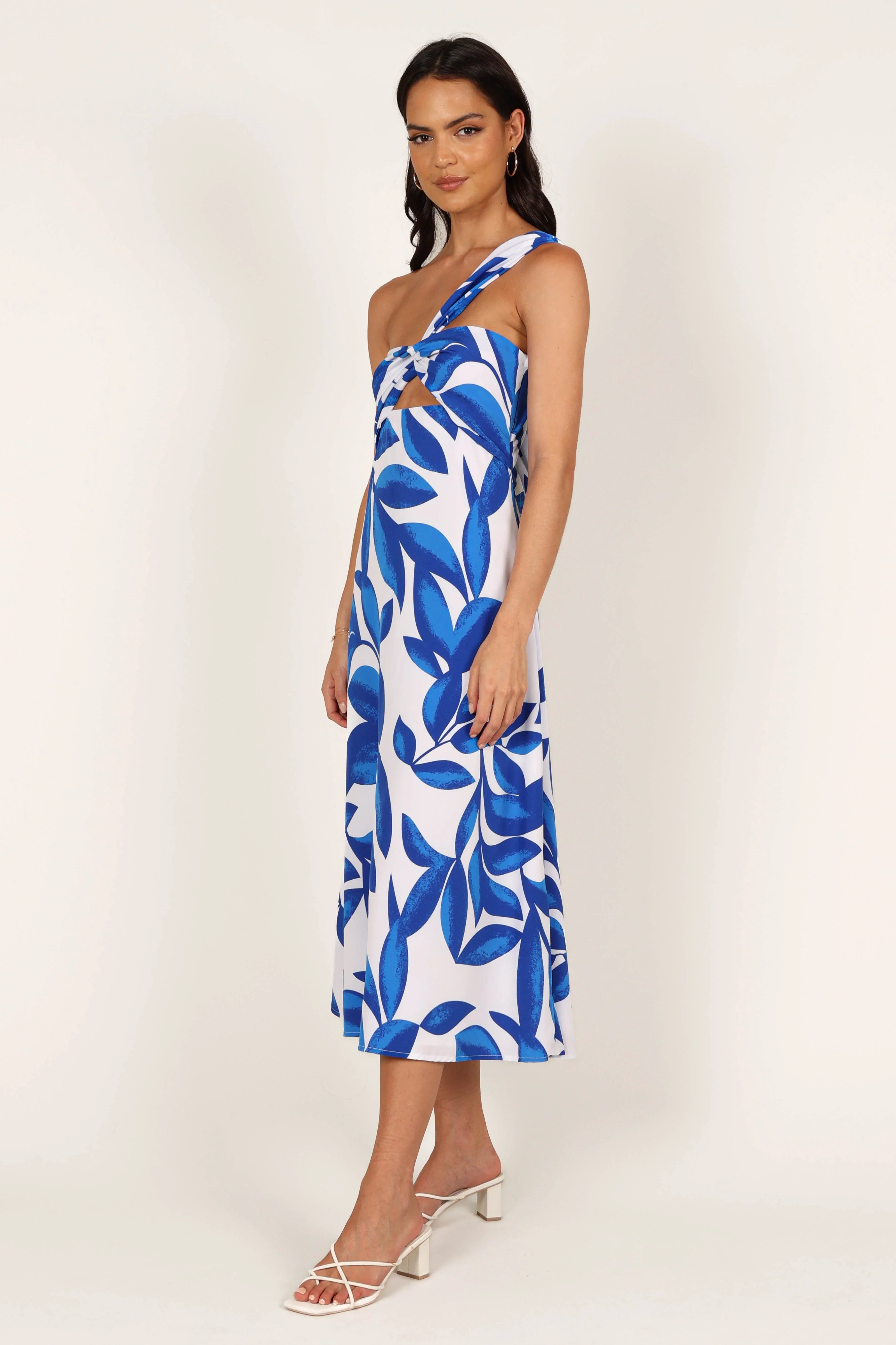 Freddie Midi Dress White Blue