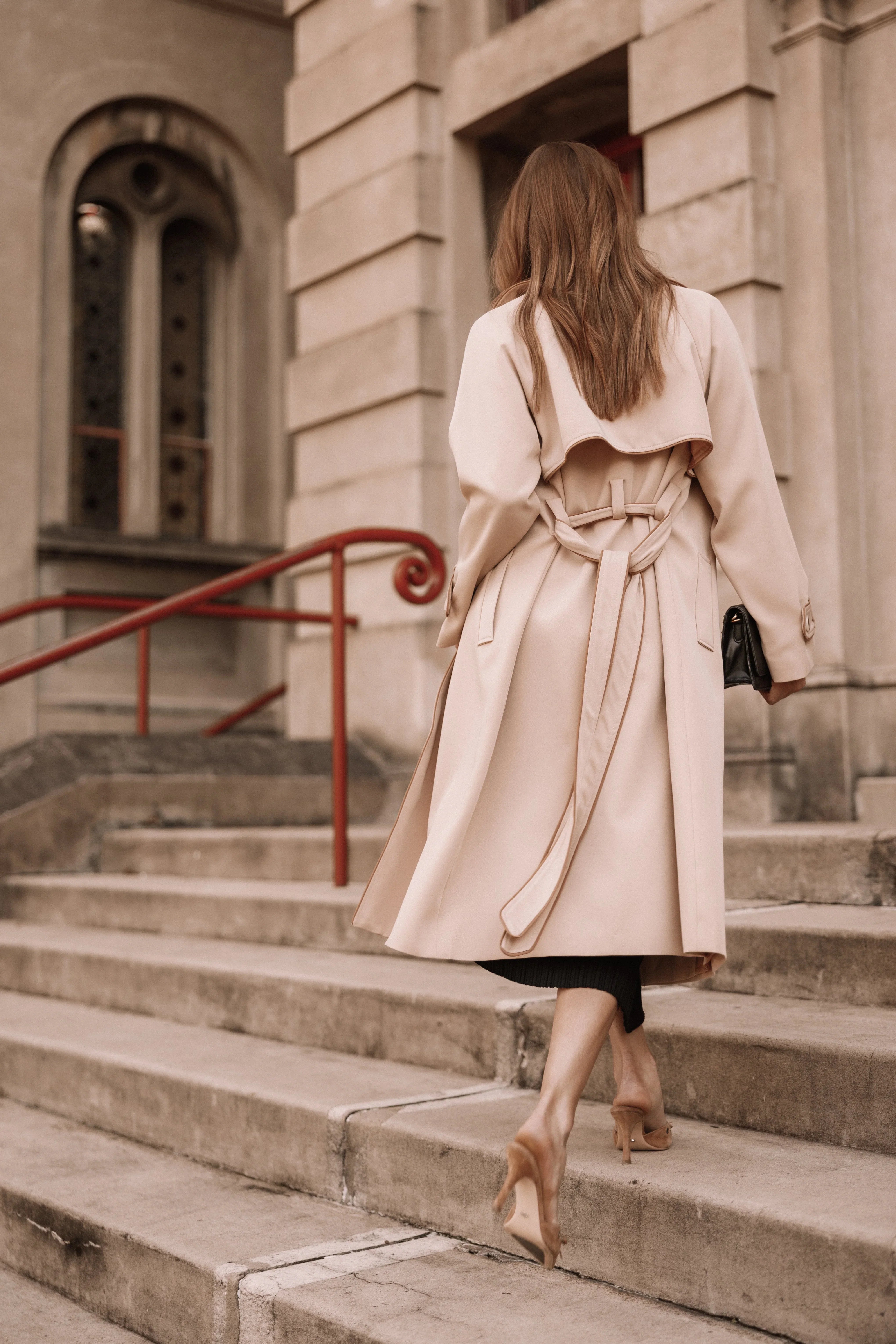 Cayenne Contrast Binding Trench Coat Camel