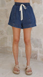 Adia Top and Shorts Set Dark Denim