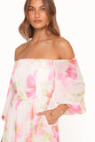 Chantel Off Shoulder Maxi Dress Pink Garden Floral