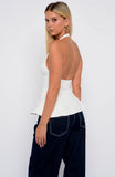 Let Me Be Loved Halter Top White