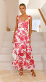 Achelle Maxi Dress Red Floral