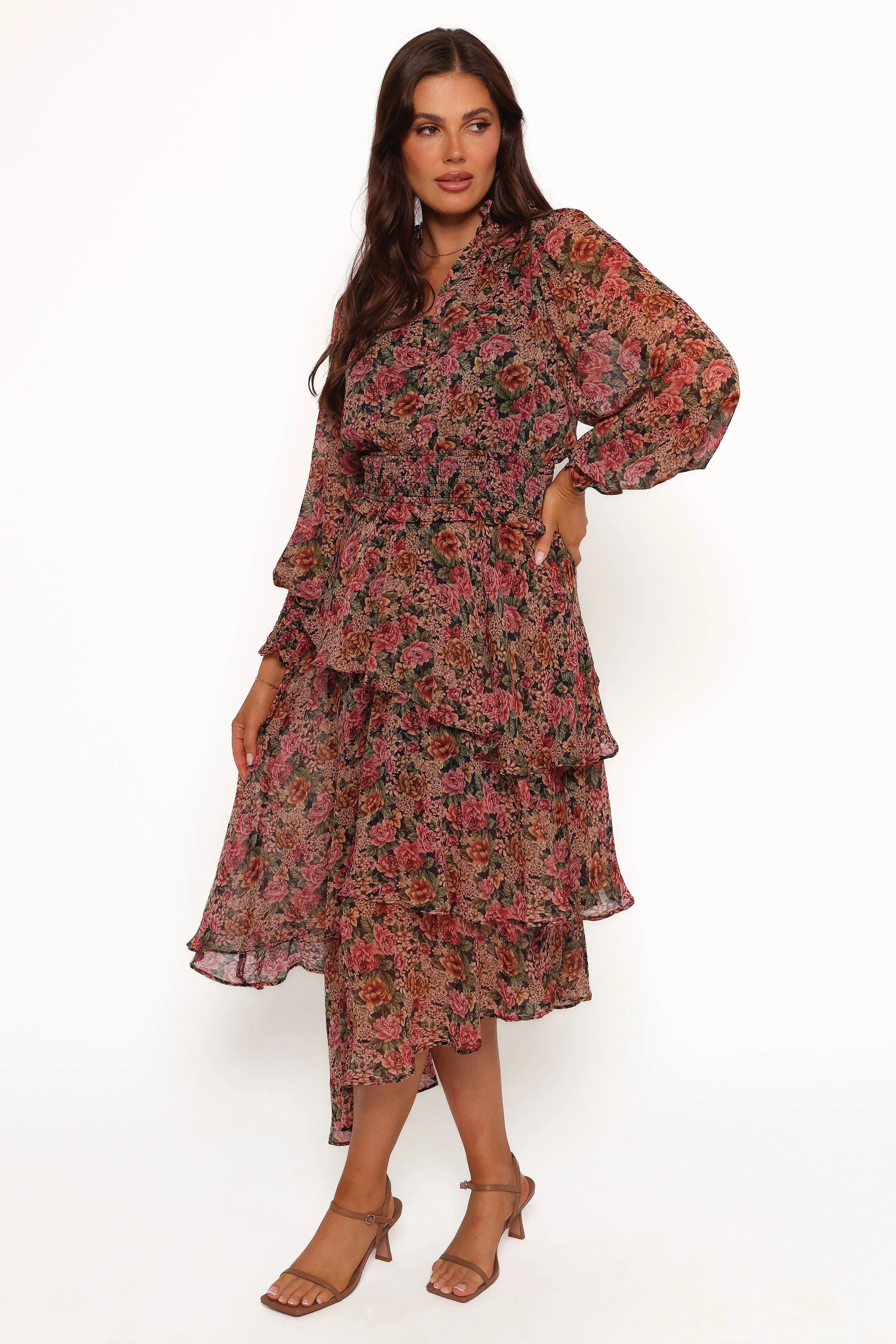 Vivian Midi Dress Rose Black
