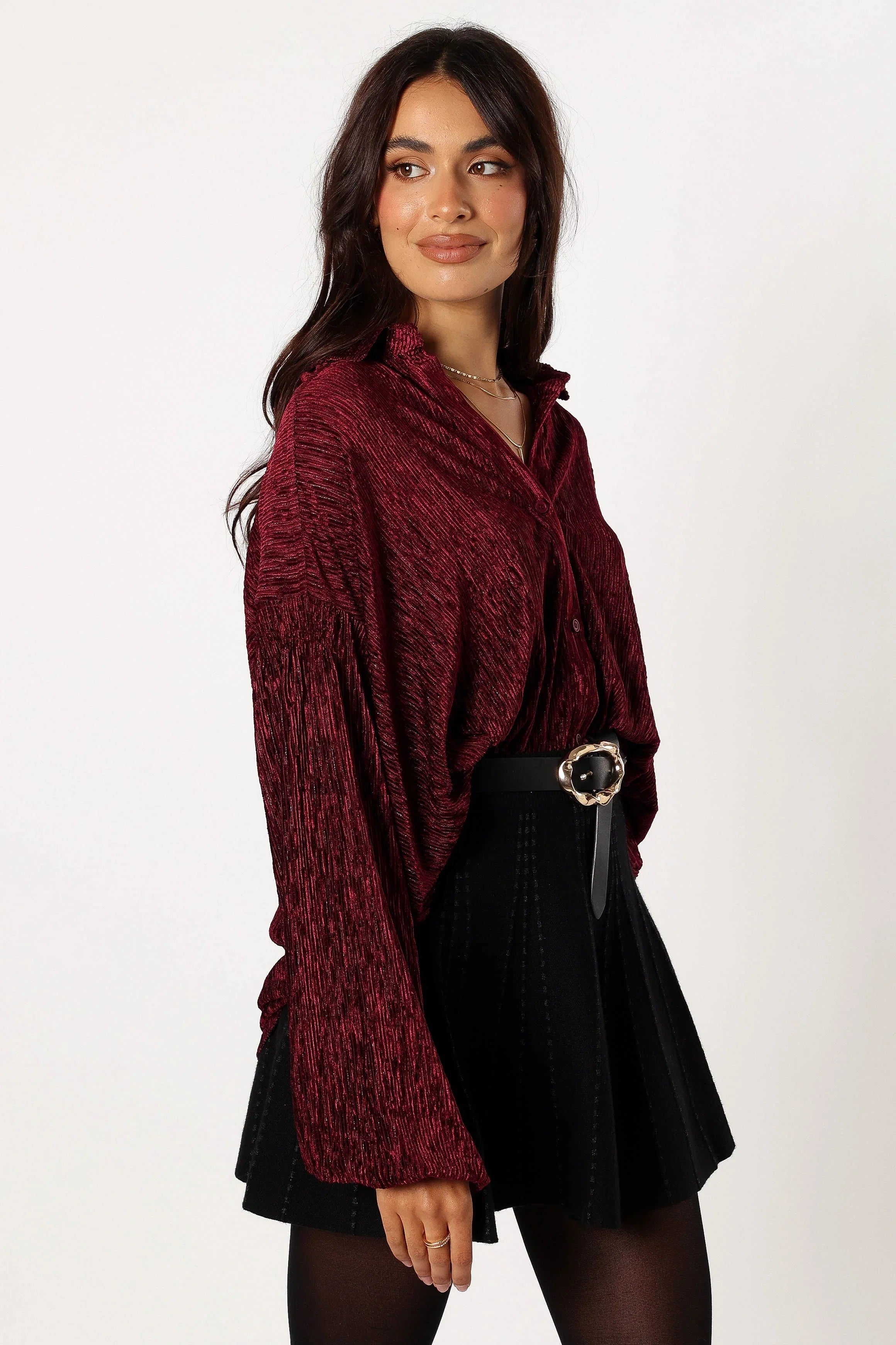 Cadence Long Sleeve Top Burgundy