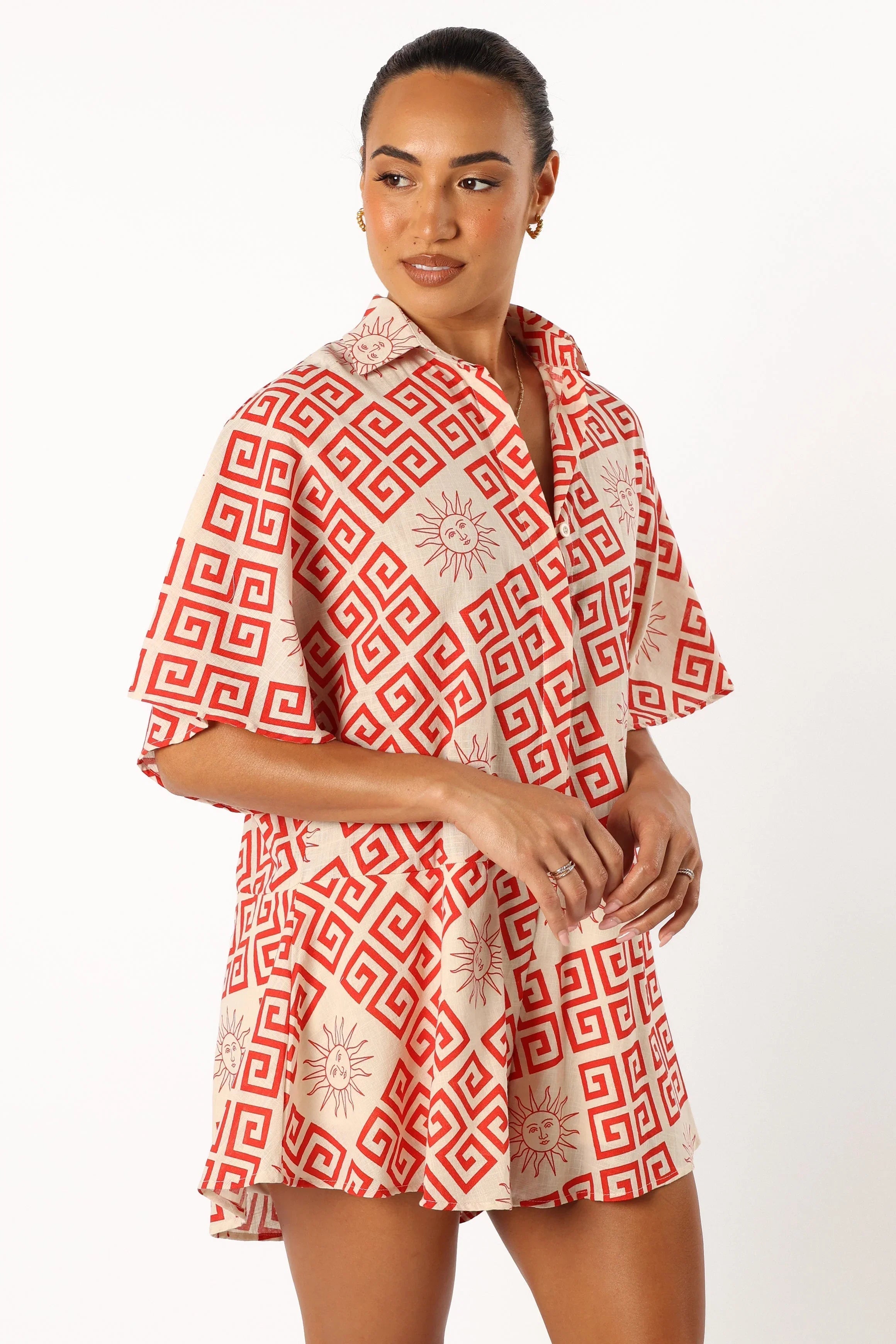 Sebastian Romper Beige Red