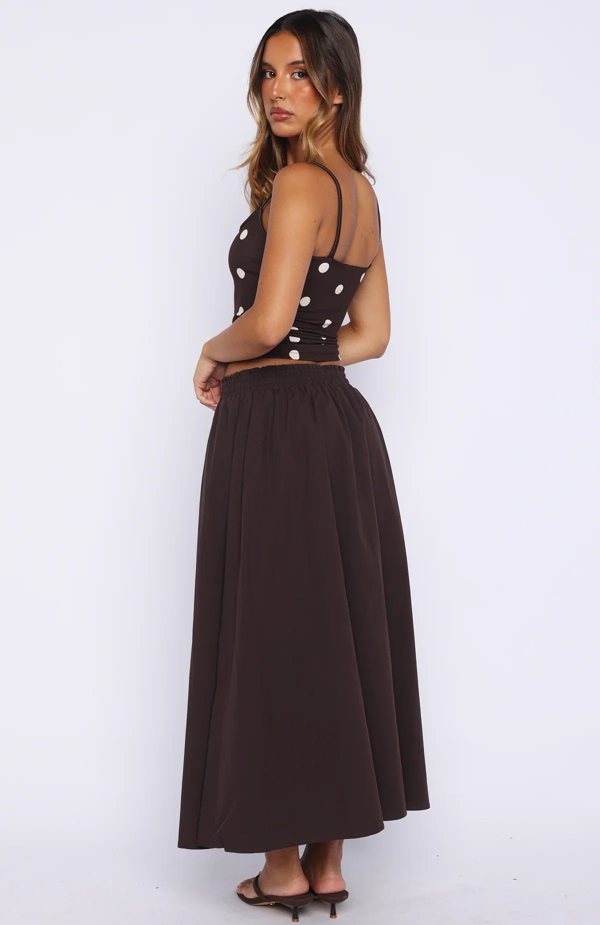 Lost In Your Love Maxi Skirt Chocolate