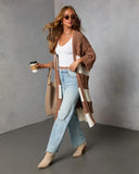 Nestle Down Contrast Stripe Knit Cardigan