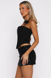Mirrorball Mood Sequin Mini Skirt Black