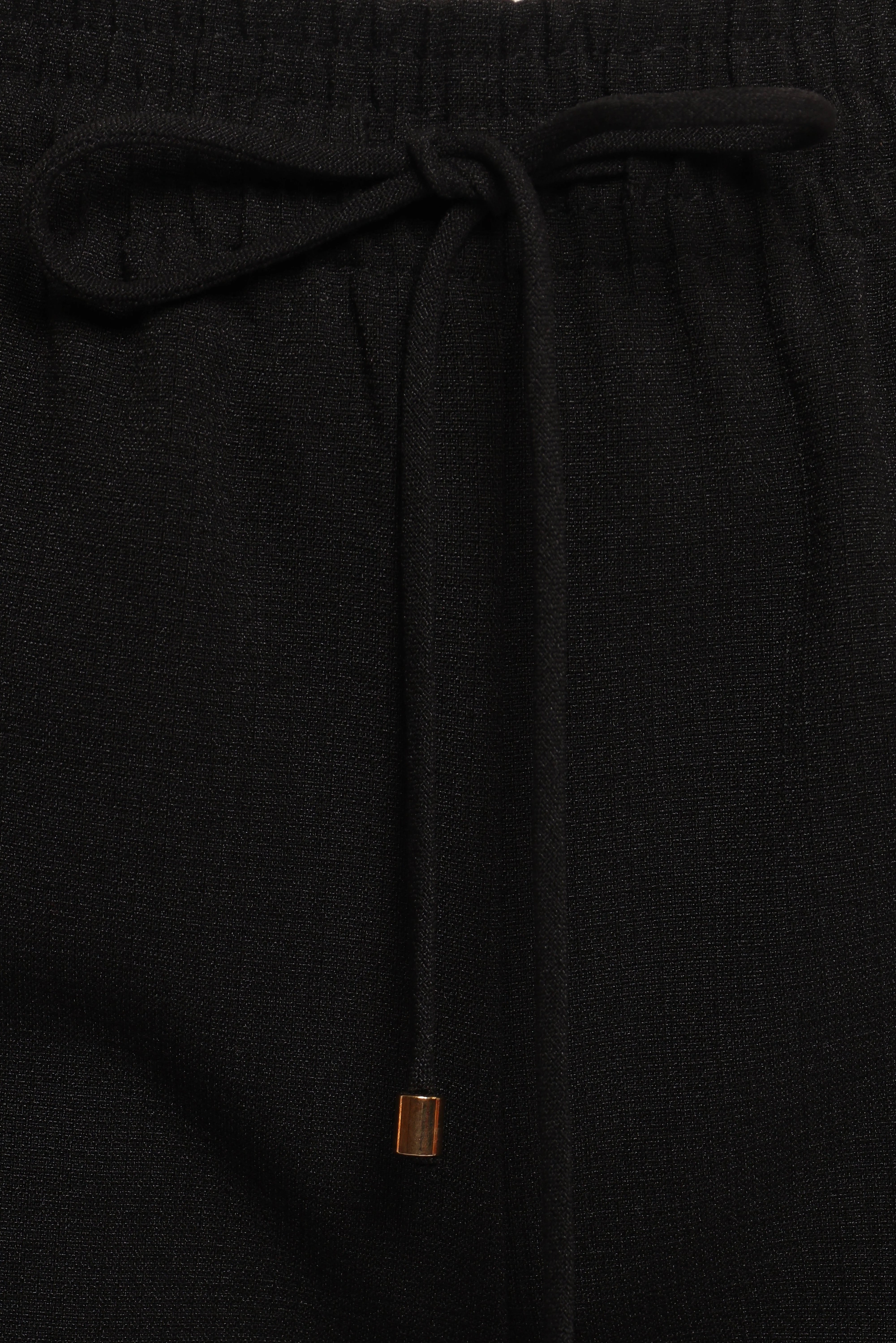 Cinch Wide Leg Crepe Pant Black