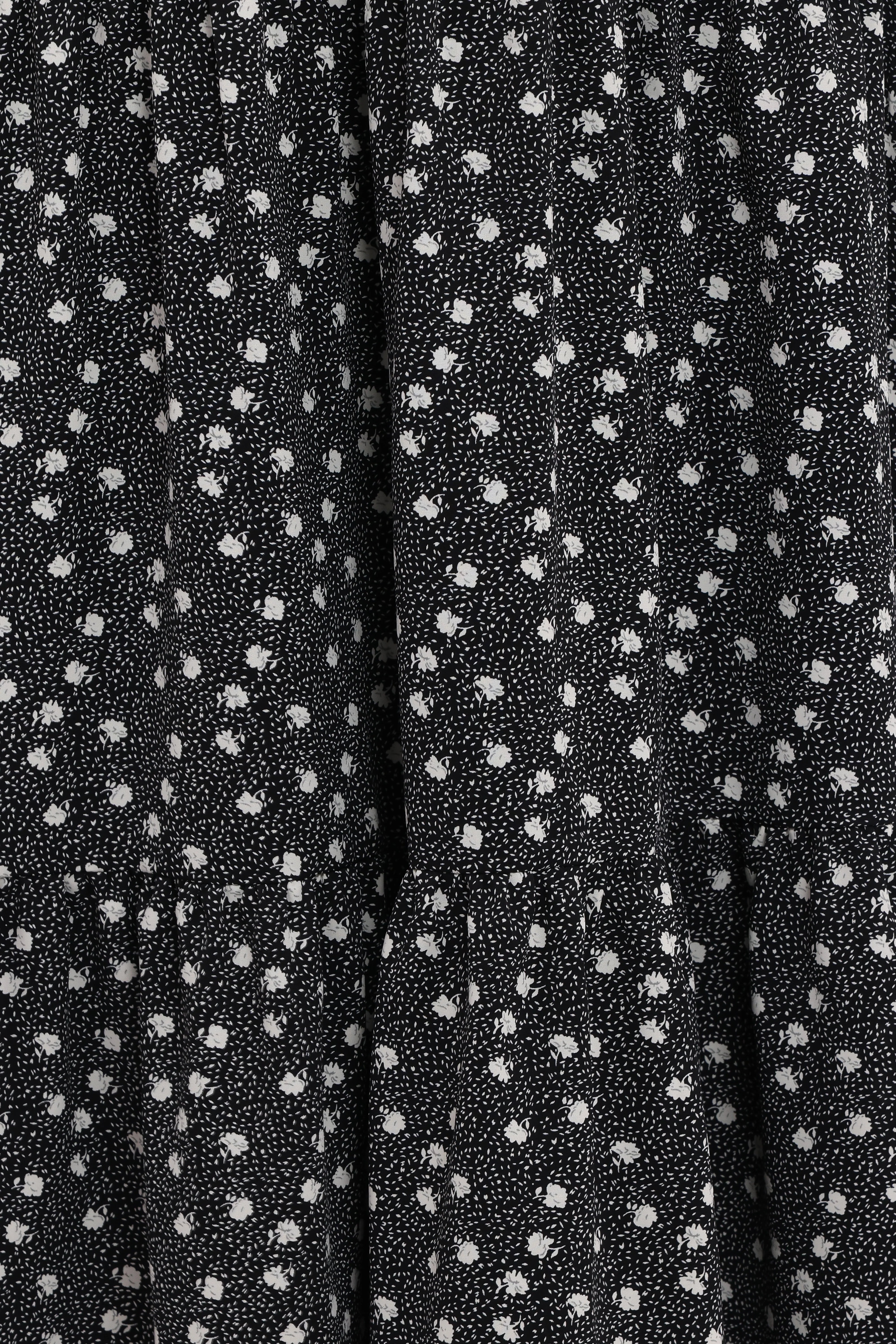 Vincent Tier Maxi Skirt Black Floral