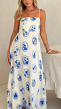 Jaylene Maxi Dress Blue Stamp
