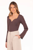 Trinity Long Sleeve Top Chocolate Brown