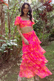 Addison Maxi Skirt Pink Tropics