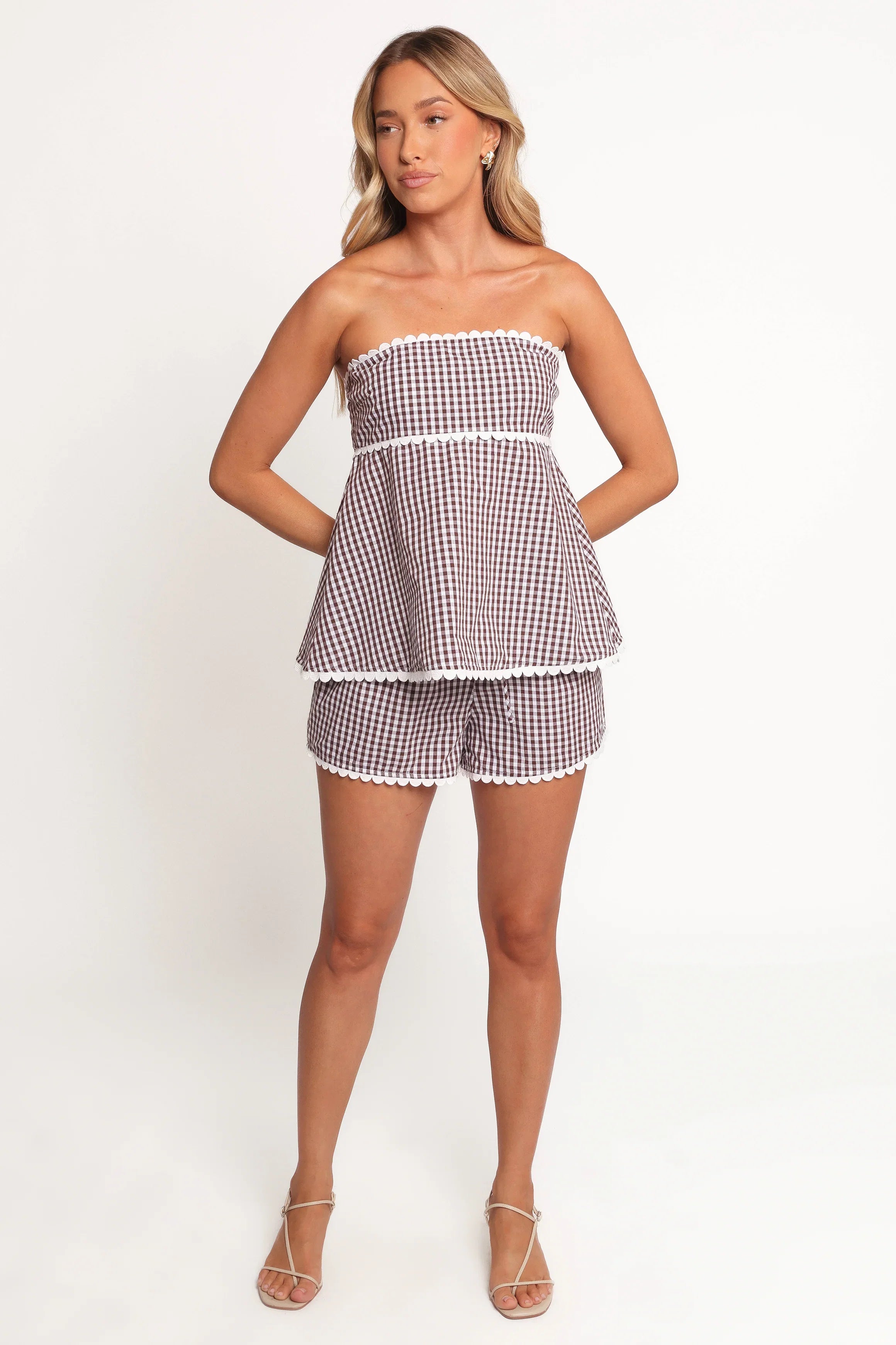 Kyle Two Piece Set Chocolate Gingham
