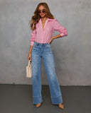 Cellia Striped Button Down Top