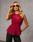 Sun Glow Pleated Chiffon Top