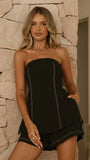 Sapphira Strapless Top and Shorts Set Black